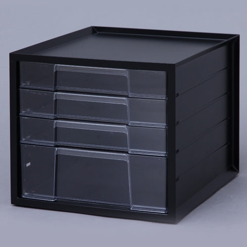 アイリスオーヤマ レターケース4段 LCJ-4D ブラック 4967576186902