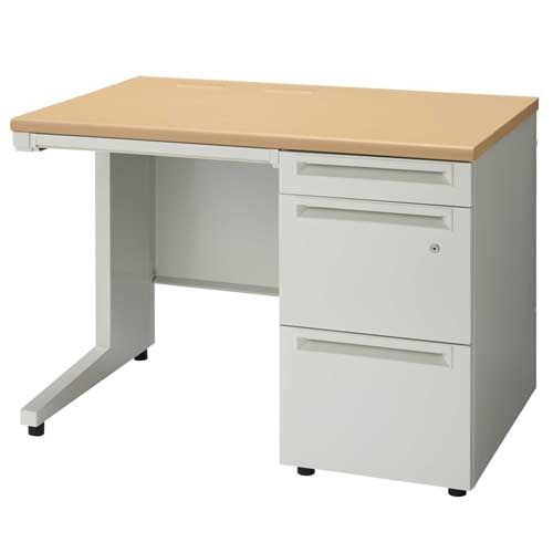 PLUS（プラス）オフィス家具 片袖机 UJ-107A-3 WM/W4 W1000　