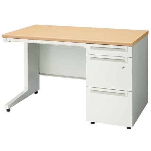 PLUS（プラス）オフィス家具 片袖机 UJ-127A-3 WM/W4 W1200　