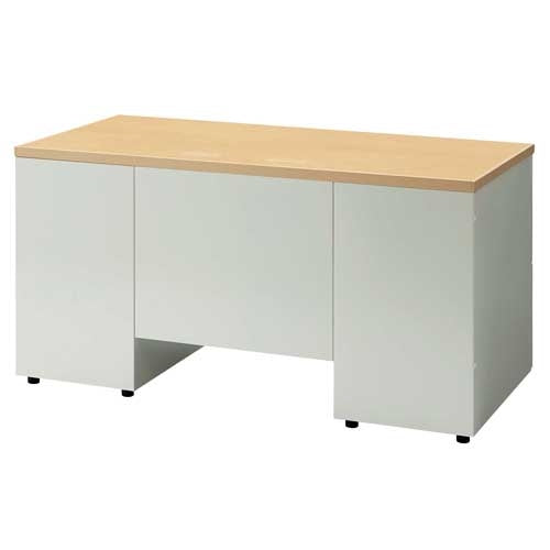 PLUS（プラス）オフィス家具 両袖机 UJ-147D-33 WM/W4 W1400　