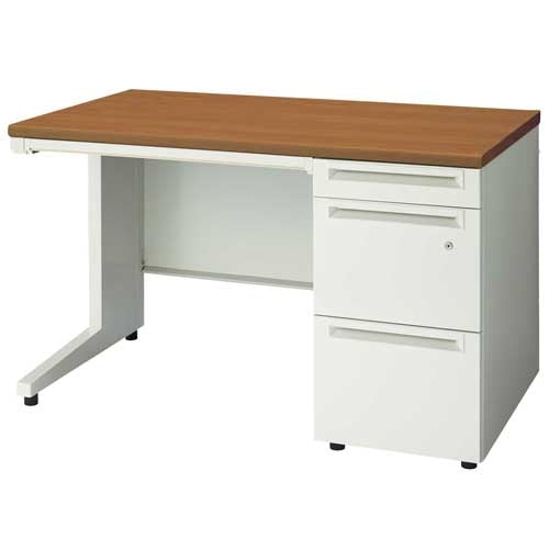 PLUS（プラス）オフィス家具 片袖机 UJ-127A-3 T2/W4 W1200　