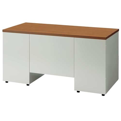 PLUS（プラス）オフィス家具 両袖机 UJ-147D-33 T2/W4 W1400　