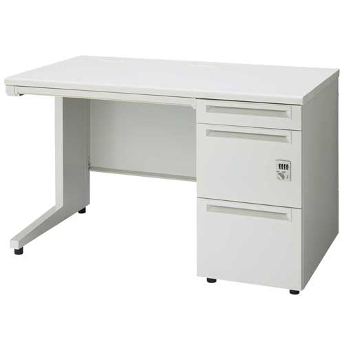 PLUS（プラス）オフィス家具 片袖机ダイヤル錠 UJ-127A-3D WS/W4 W1200　