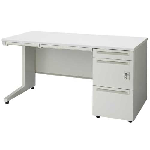 PLUS（プラス）オフィス家具 片袖机ダイヤル錠 UJ-147A-3D WS/W4 W1400　