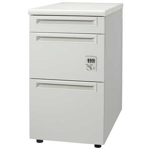PLUS（プラス）オフィス家具 脇机3段ダイヤル錠UJ-047D-D3D WS/W4引出D　