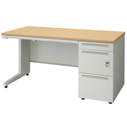 PLUS（プラス）オフィス家具 片袖机ダイヤル錠 UJ-147A-3D WM/W4 W1400　