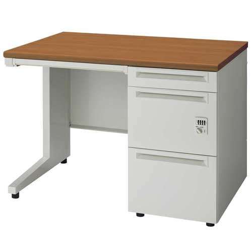 PLUS（プラス）オフィス家具 片袖机ダイヤル錠 UJ-107A-3D T2/W4 W1000　