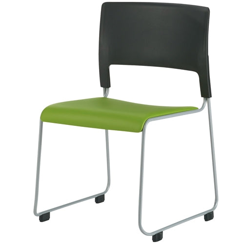 PLUS（プラス）オフィス家具 会議イス MO-17 GR ブラック/グリーン　