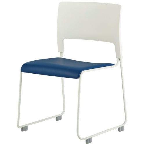 PLUS（プラス）オフィス家具 会議イス MO-17W BL ホワイト/ブルー　