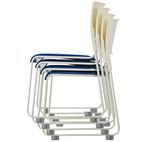 PLUS（プラス）オフィス家具 会議イス MO-17W BL ホワイト/ブルー　