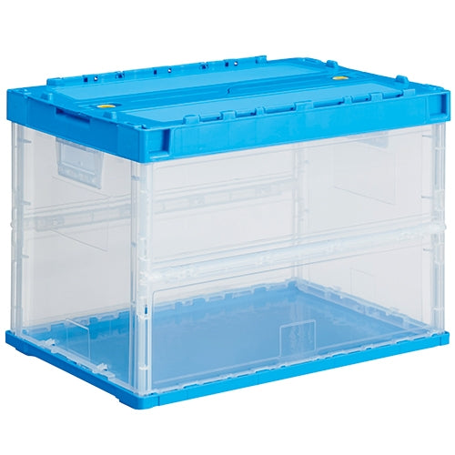 PLUS（プラス）オフィス家具 オリコン ペタンコ C-60B-B 蓋付透明ブルー　4983049490567