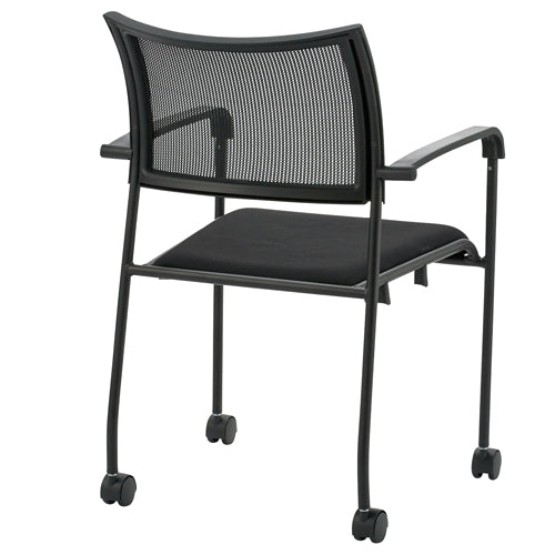 PLUS（プラス）オフィス家具 会議イス GKM-A50 ブラック 肘付キャスタ脚　