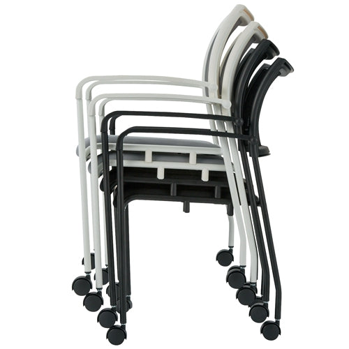 PLUS（プラス）オフィス家具 会議イス GKM-A50 ブラック 肘付キャスタ脚　