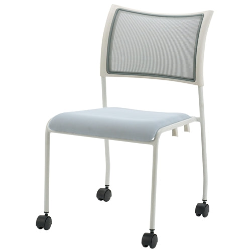 PLUS（プラス）オフィス家具 会議イス GKM-50 ホワイト 肘無キャスタ脚　