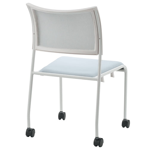 PLUS（プラス）オフィス家具 会議イス GKM-50 ホワイト 肘無キャスタ脚　