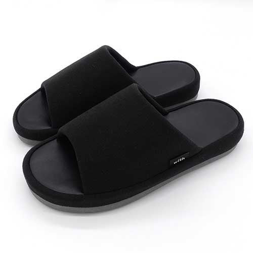 オクムラ With低反発スリッパ L ブラック 4969354217914