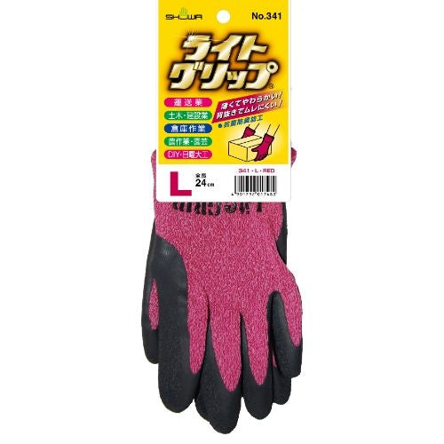 ショーワグローブ 341 ライトグリップ L レッド 4901792017480
