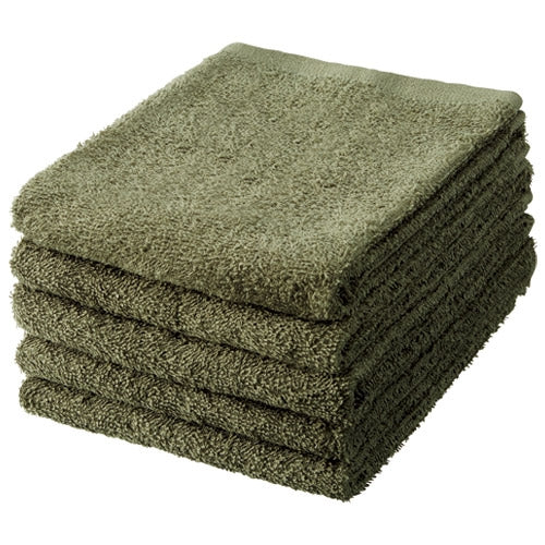 オーミケンシ フェイスタオル5枚セット ダークグリーン 4957884170397