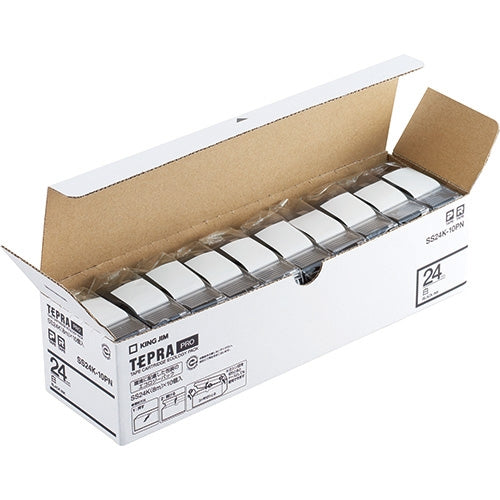 キングジム テプラPROテープSS24K-10PN 白/黒字24mm10P 4971660774760
