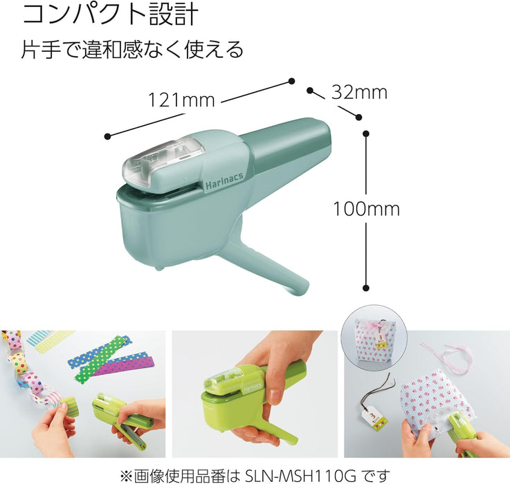 Kokuyo Stapler Stapler Needleless Halinax Handy 10 Helaian Stapling Blue Green SLN-MSH110GB 4901480396743