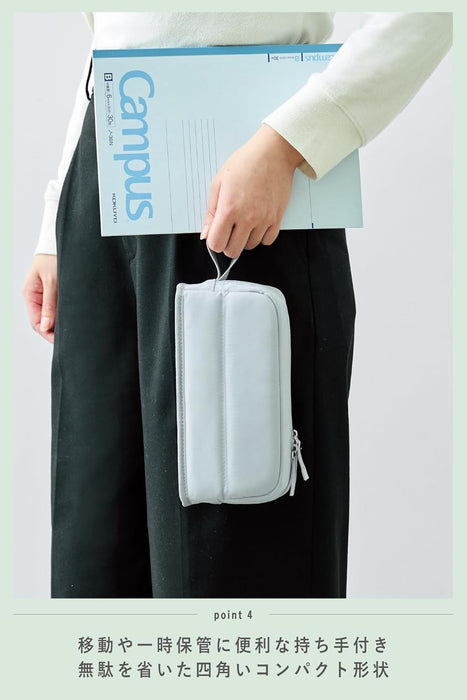 KOKUYO مقلمة مقلمة ذات سعة كبيرة حافظة أقلام Kabako نصف جيب الرماد الأخضر F-VBF262G 4901480407432