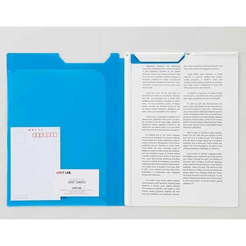 LIHITLAB. クリップファイルA4 青 F-5067-8 4903419121754