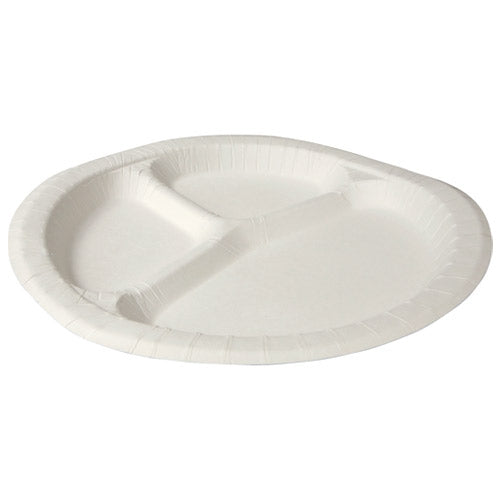 ペーパーウェア ナチュラルパルププレート仕切付 24cm 50枚 4952893001908