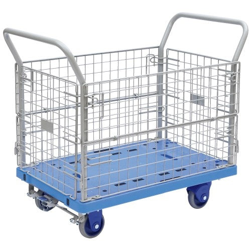 PLUS（プラス）オフィス家具 環境静音網台車 NP-307GS-B フットブレーキ　4546678005764