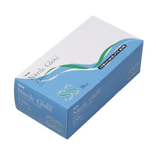 川西工業 ニトリル使い切り手袋 #2060 ブルーSS 4906554155660