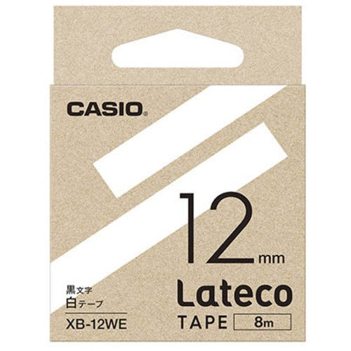 カシオ計算機 ラテコ専用テープＸＢ－１２ＷＥ白に黒文字 4549526700699