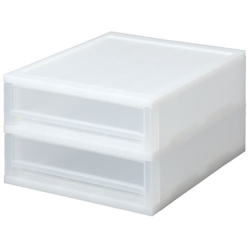 Sanko Plastic Brio A4 shallow 2-tier case white 4973230427168