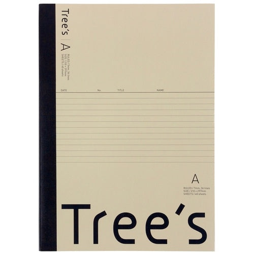Japan Note Trees A4 A-liniert 40 Blatt Creme 4901470067554