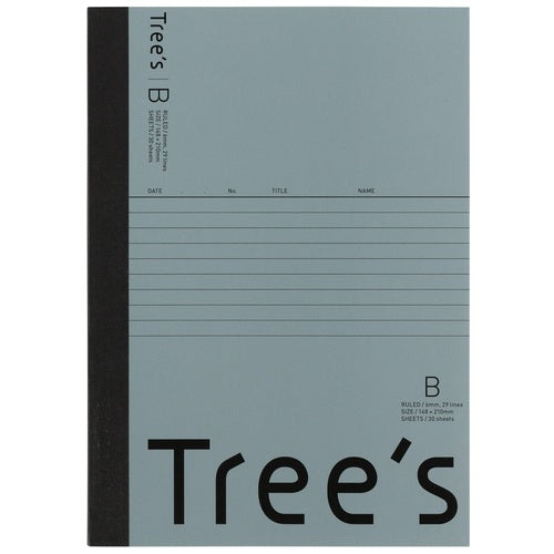 日本ノート Trees  Ａ５  Ｂ罫  ３０枚  ブルーグレー 4901470067615
