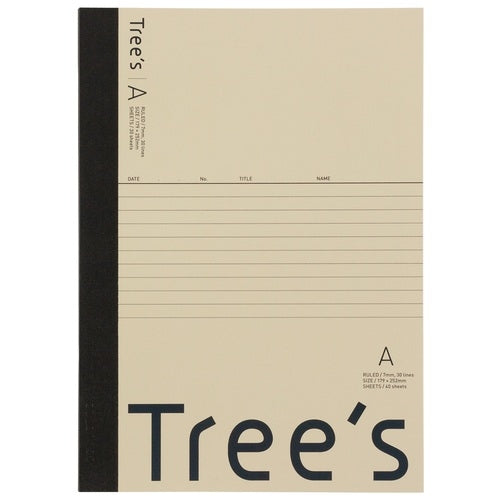 日本ノート Trees  Ｂ５  Ａ罫  ４０枚  クリーム 4901470067813