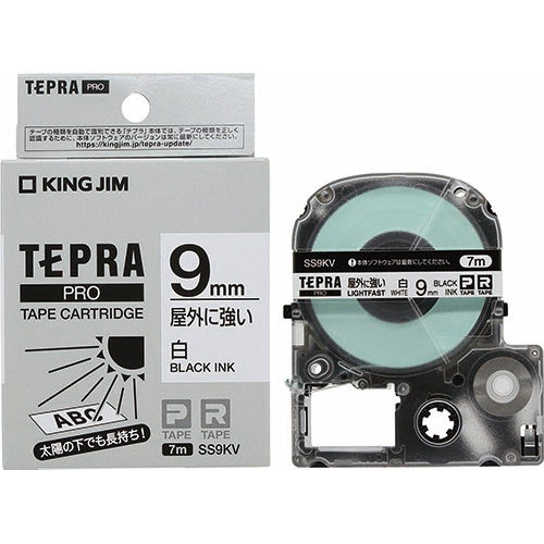 キングジム テプラPROテ－プ屋外に強い白に黒字 SS9KV 4971660776719