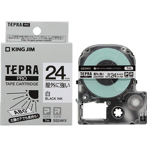 キングジム テプラPROテ－プ屋外に強い白に黒字SS24KV 4971660776740