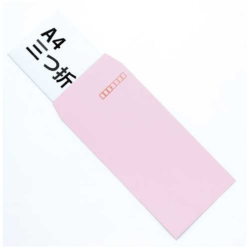 ムトウユニパック 長３アメリカン40カラー  ピンク(90)  100P 4522238022556