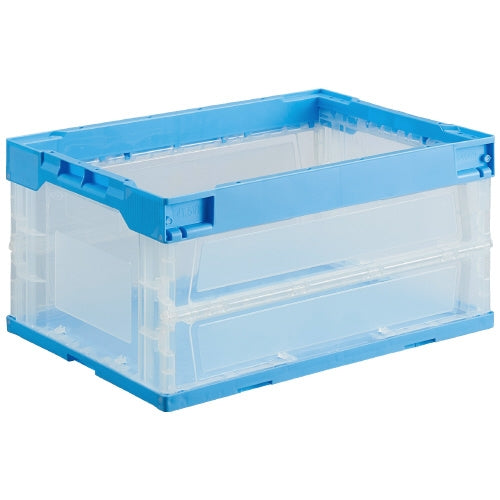 PLUS（プラス）オフィス家具 オリタタミコンテナ L41510TMBL-J 40L 透明　4547345054160