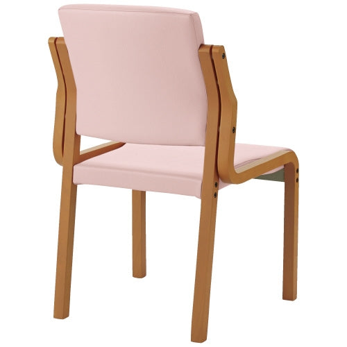 PLUS（プラス）オフィス家具 会議イス WF-C5LN ピンク 肘無 木製　4547345054627