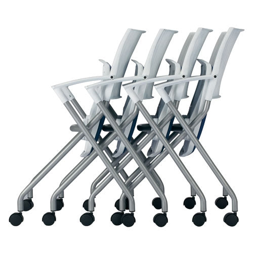 PLUS（プラス）オフィス家具 会議イス FJC-K6AL NV ネイビー 肘付　4547345054702