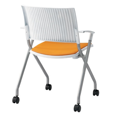 PLUS（プラス）オフィス家具 会議イス FJC-K6AL OR オレンジ 肘付　4547345054719