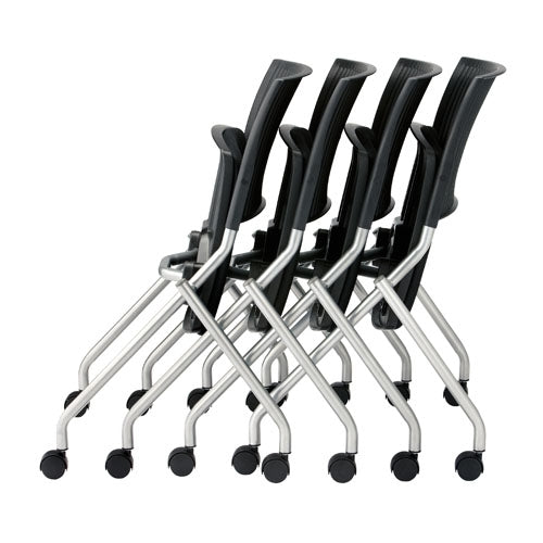 PLUS（プラス）オフィス家具 会議イス FJC-K5A ブルー 肘付　4547345054733