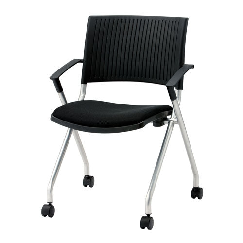 PLUS（プラス）オフィス家具 会議イス FJC-K5A ブラック 肘付　4547345054740