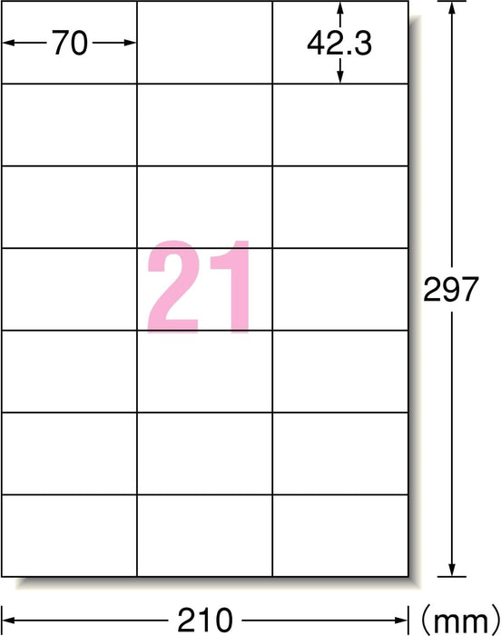 エーワン ラベルシール プリンタ兼用 強粘着 21面 18枚 78421（10セット）