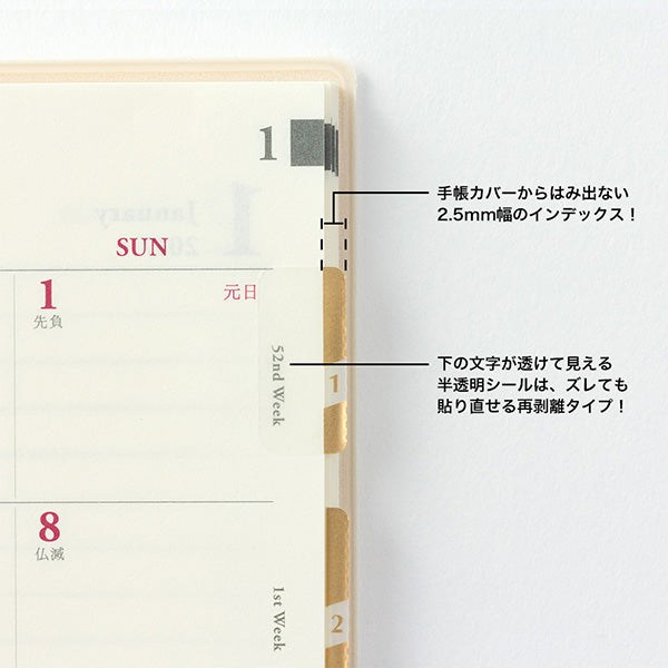 82320006 インデックスラベル　チラット　数字　金手帳 デザインフィル 4902805823203（10セット）