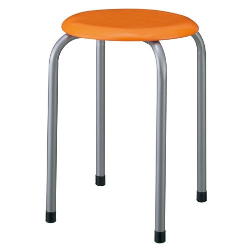 PLUS（プラス）オフィス家具 丸イス M-22 OR オレンジ　4942646070398