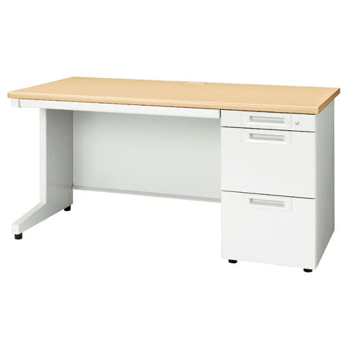 PLUS（プラス）オフィス家具 片袖机 RJ-147A-3 ホワイトメープル 引出A　