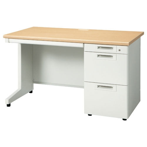 PLUS（プラス）オフィス家具 片袖机 RJ-127A-3 ホワイトメープル 引出A　