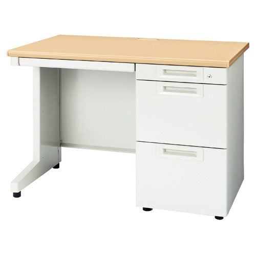 PLUS（プラス）オフィス家具 片袖机 RJ-107A-3 ホワイトメープル 引出A　