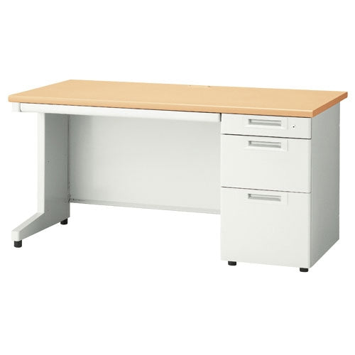 PLUS（プラス）オフィス家具 片袖机 RJ-147D-3 ホワイトメープル 引出D　